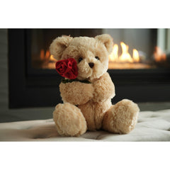 Close-up of Bearington Remington teddy bear's soft plush fabric.