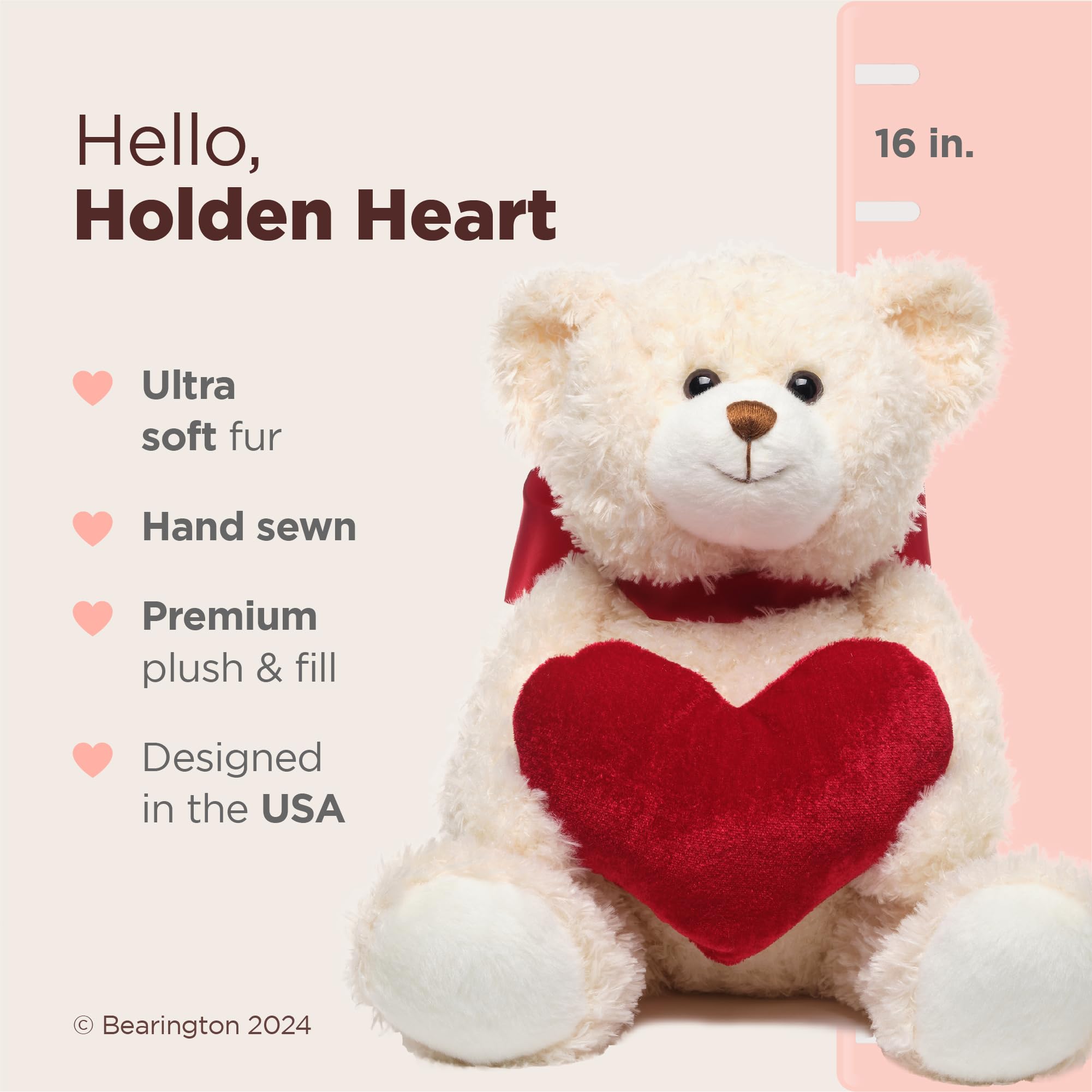 Bearington Remington teddy close-up, soft fur and plush detail invite comforting hugs and lasting memories.