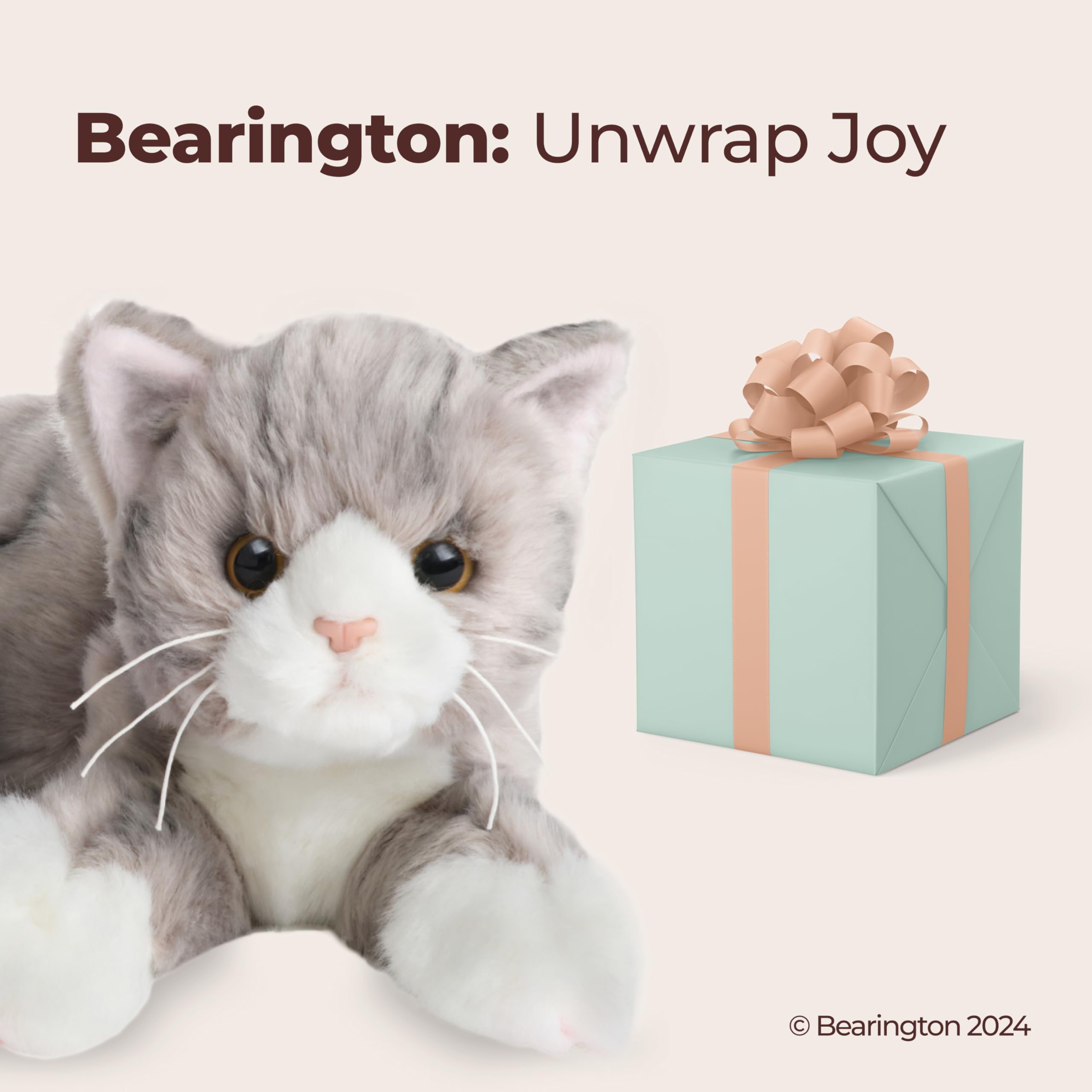 Bearington Socks cat plush ready for bedtime cuddles and quiet companionship.