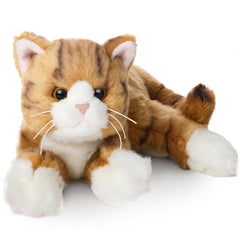 Bearington Tabby Cat Plush 15in striped orange for cuddling and decor