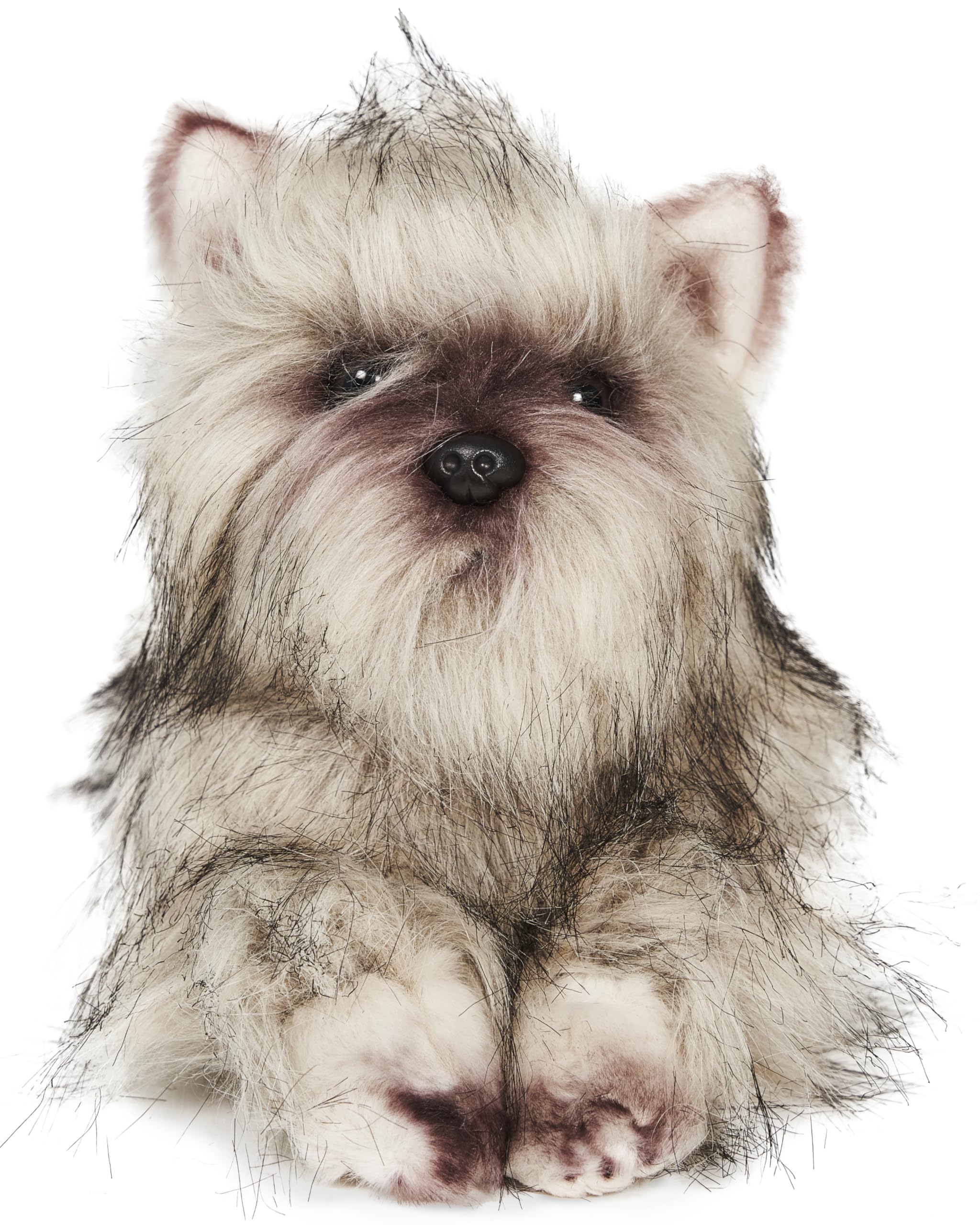 Bearington Terri Cairn Terrier plush face with lifelike charm for cuddling.