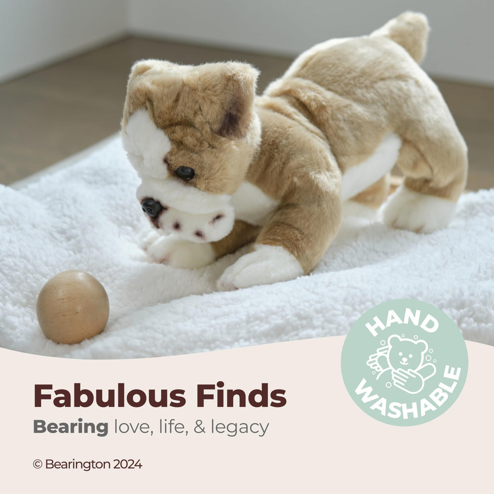 Bearington Tug plush in a cuddling pose, ideal for bedtime comfort.
