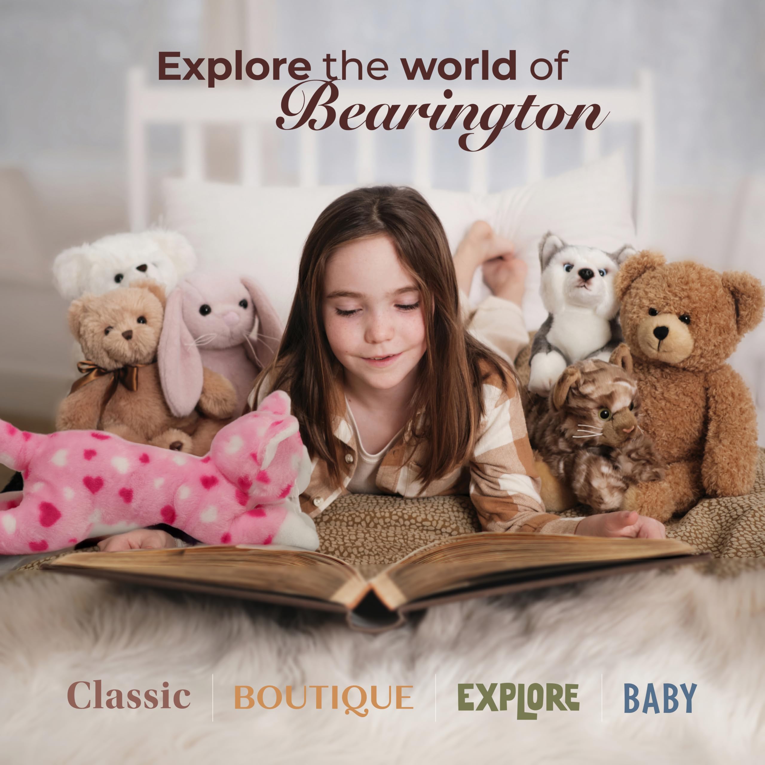Bearington Valentine Kitty compact 9-inch size suits kids' bedrooms and desks.