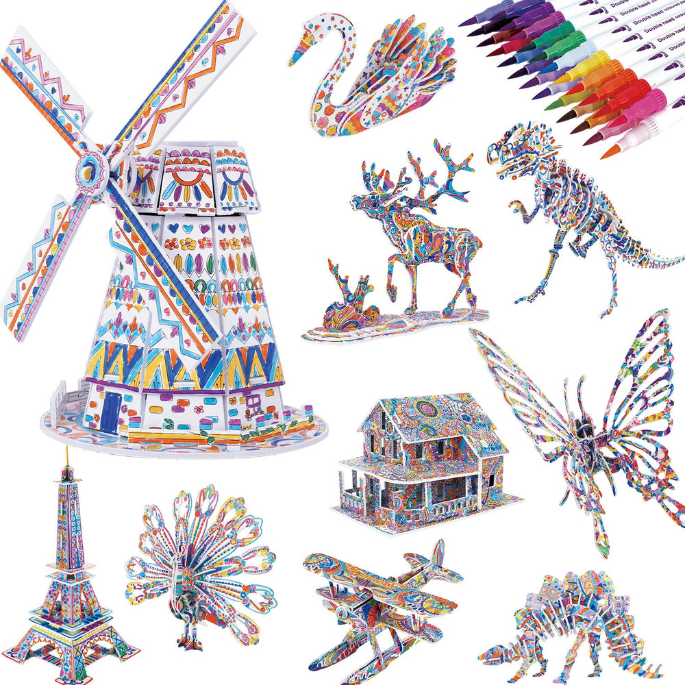 BEARUN 3D coloring butterfly model for creative coloring and motor skill practice