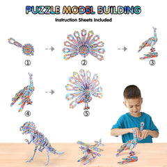 BEARUN 3D dinosaur model coloring kit supports problem solving and spatial skills.