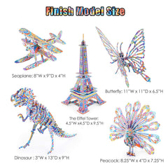 BEARUN 3D Eiffel Tower model coloring activity for imagination and concentration.