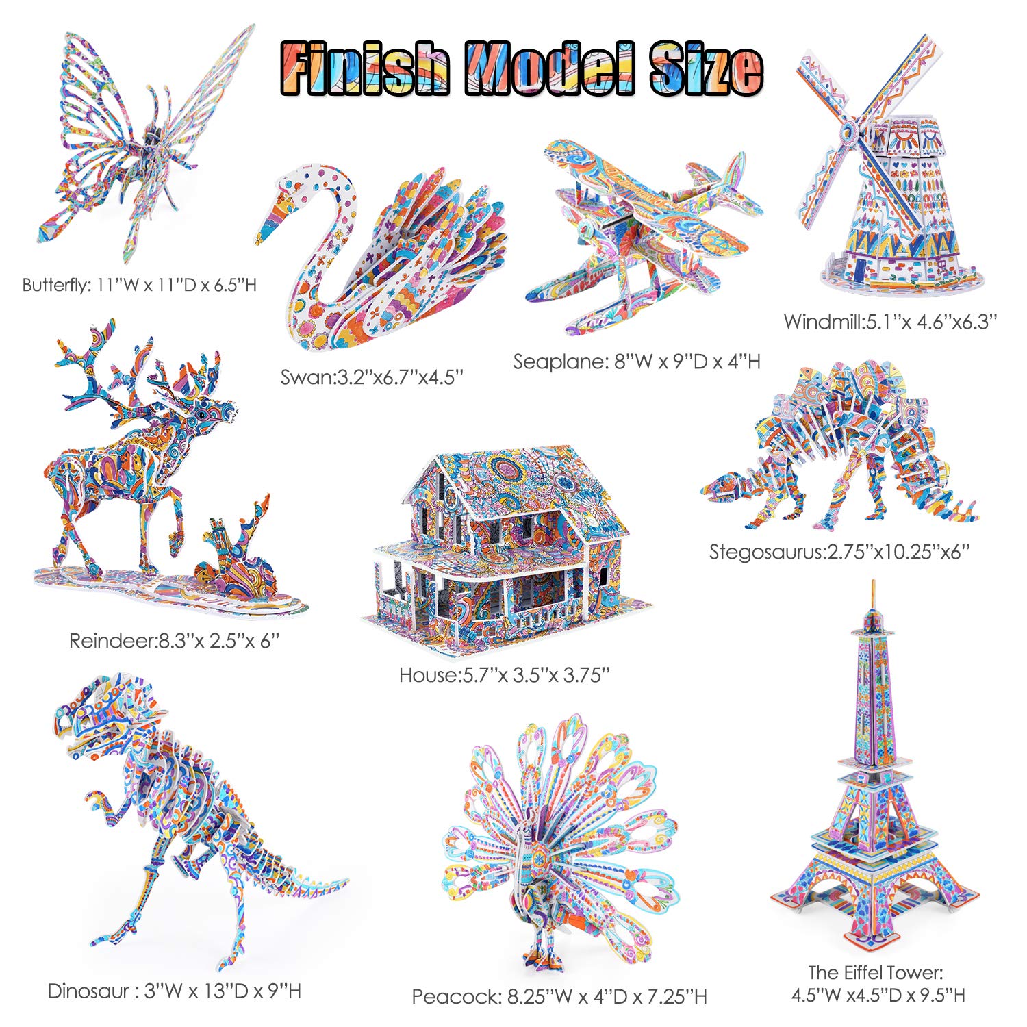 BEARUN 3D coloring Eiffel Tower model exploring architectural coloring patterns