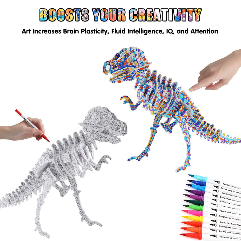BEARUN 3D peacock model coloring project encourages creativity and pattern recognition.