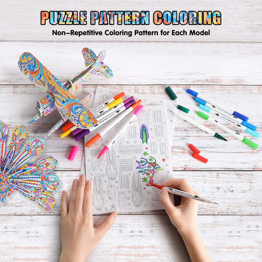BEARUN 3D coloring sea plane model for hands-on focus and coordination