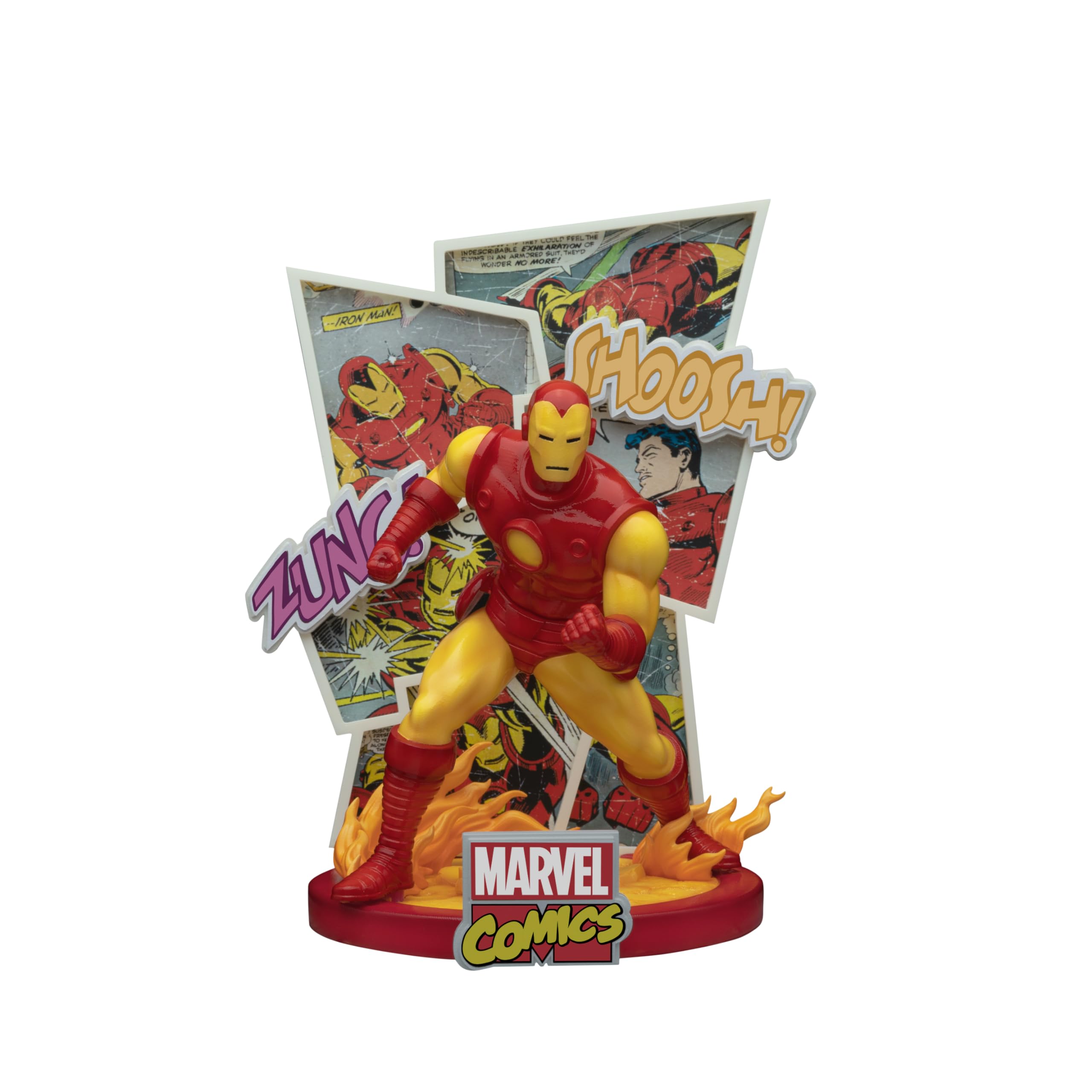 Beast Kingdom Iron Man arc reactor base adds iconic centerpiece.
