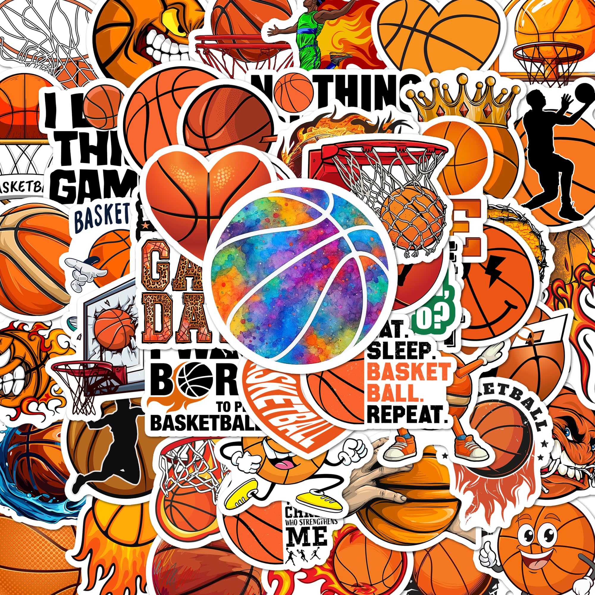 BEATRI basketball sticker set on laptop showing vibrant designs for personal style