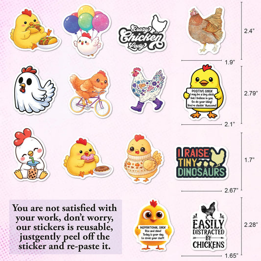 Beatri chicken sticker design 02 on water bottle, waterproof and resistant