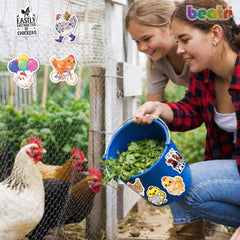 Beatri chicken sticker design 09 on water bottle, color stays vibrant