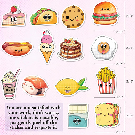 BEATRI cute food stickers laptop decoration close-up with durable vinyl finish