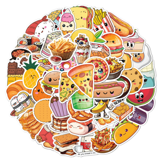 BEATRI cute food stickers pack shot highlights 50 unique designs for easy personalization