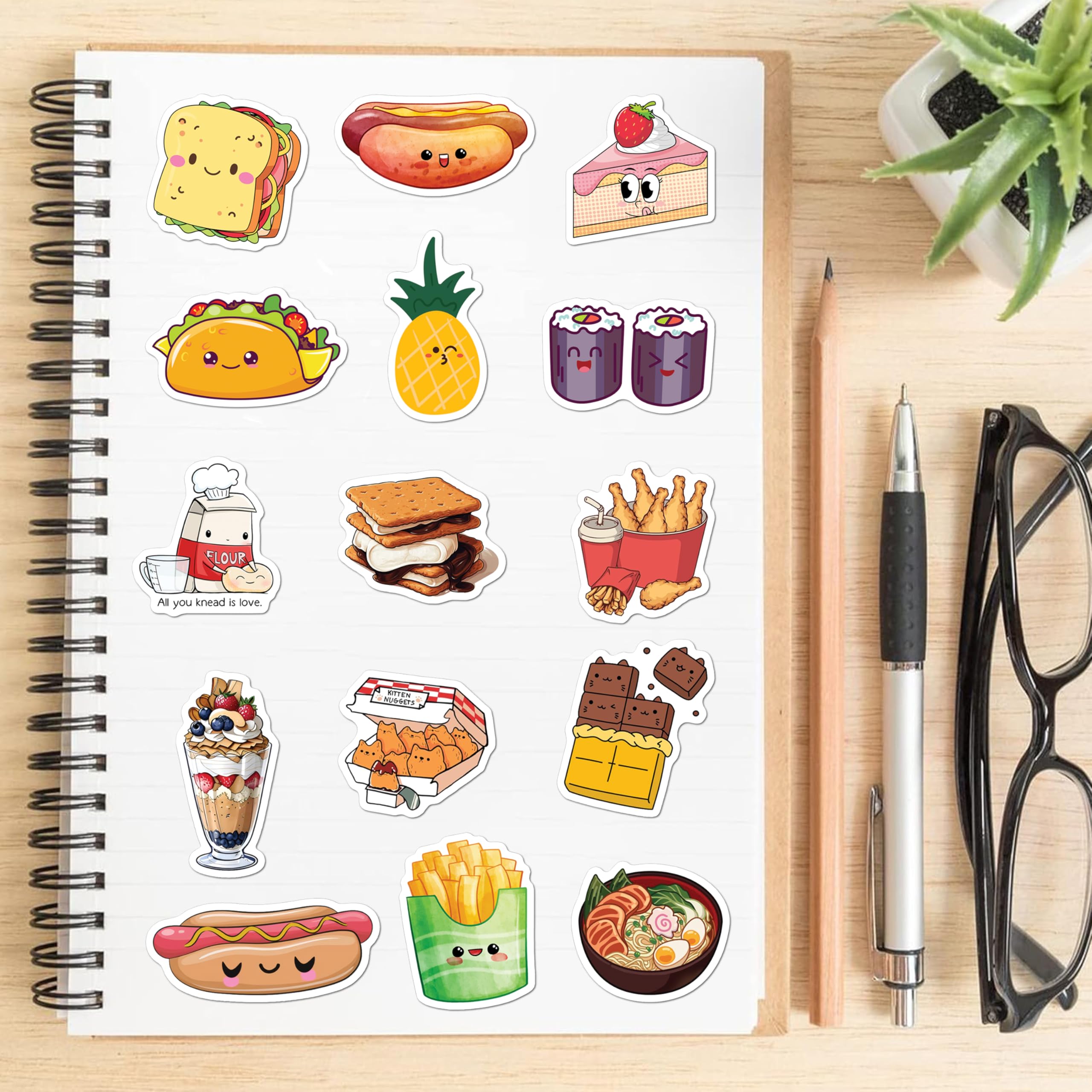BEATRI cute food stickers skateboard design showing vibrant, scratch-resistant charm