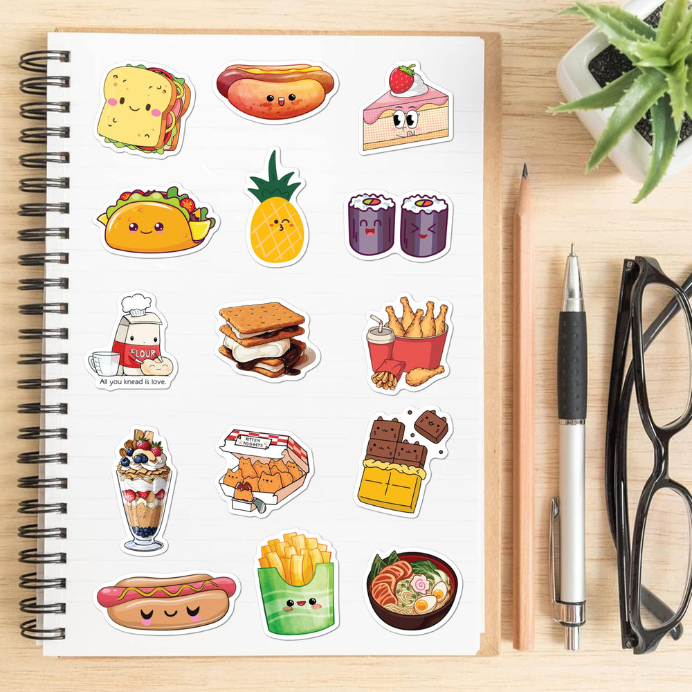 BEATRI cute food stickers skateboard design showing vibrant, scratch-resistant charm