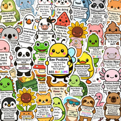 BEATRI emotional support stickers 50 pack on a laptop, waterproof and fade resistant.