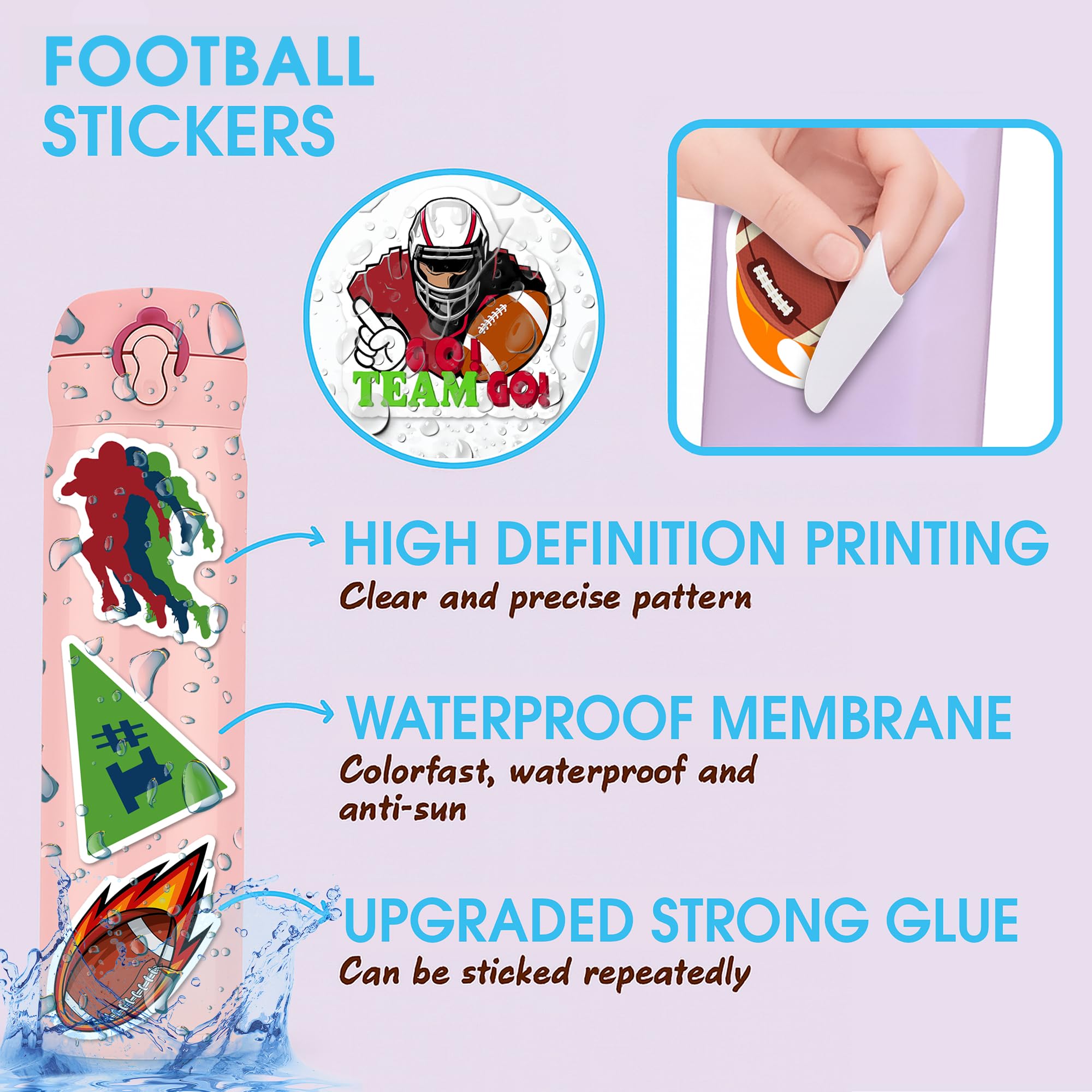 BEATRI football stickers playbook design boosts team spirit on notebooks
