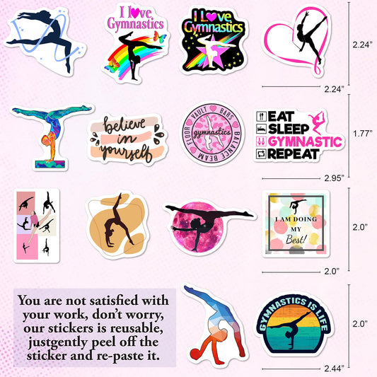 BEATRI Gymnastics Stickers on a laptop for colorful customization and durability