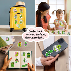 Beatri Pickle Stickers on travel mug brighten your on the go look