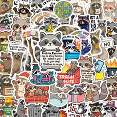 BEATRI raccoon stickers laptop pack with waterproof high-definition prints for personalization