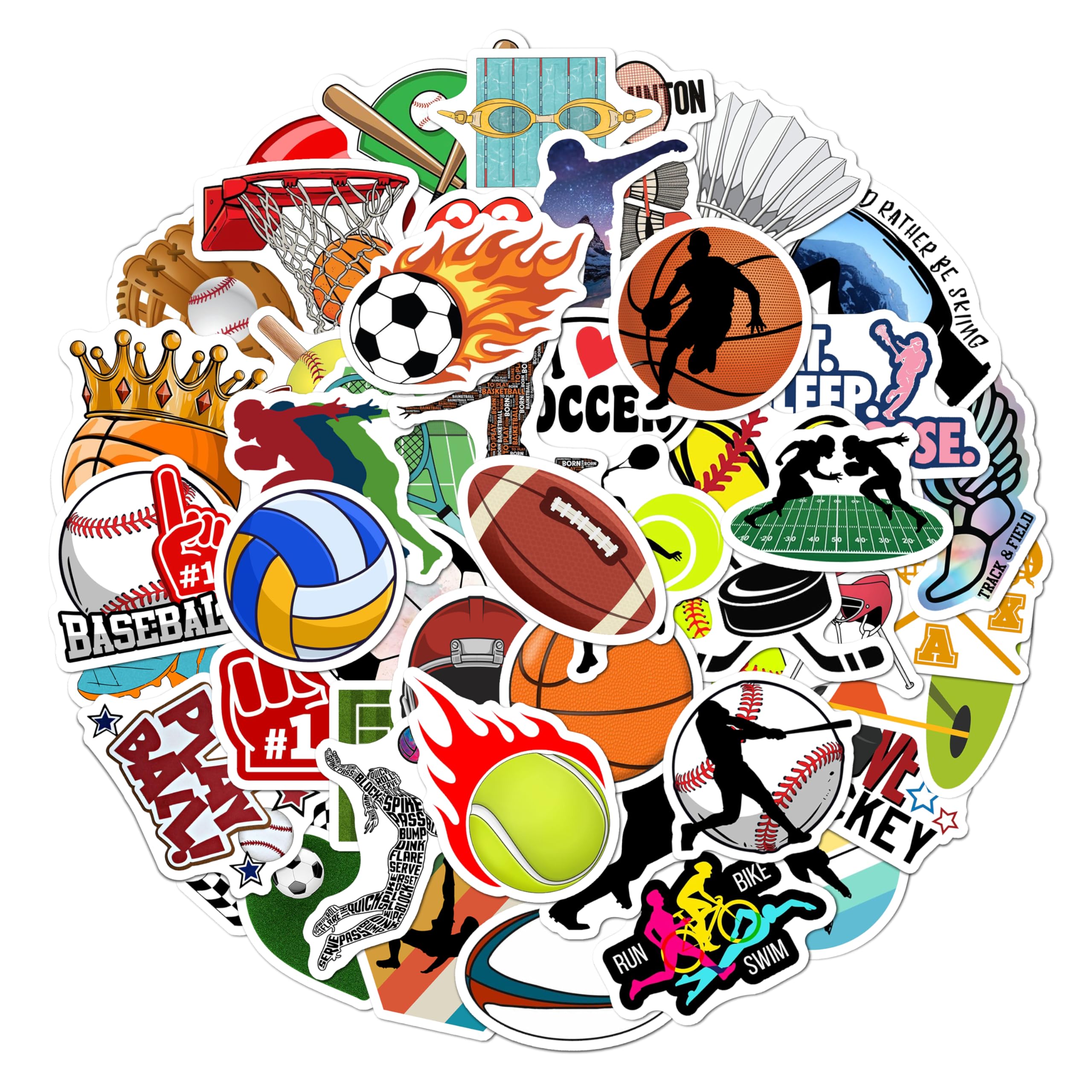BEATRI Sports Stickers on laptop show vibrant non-repeating designs for personalized gear