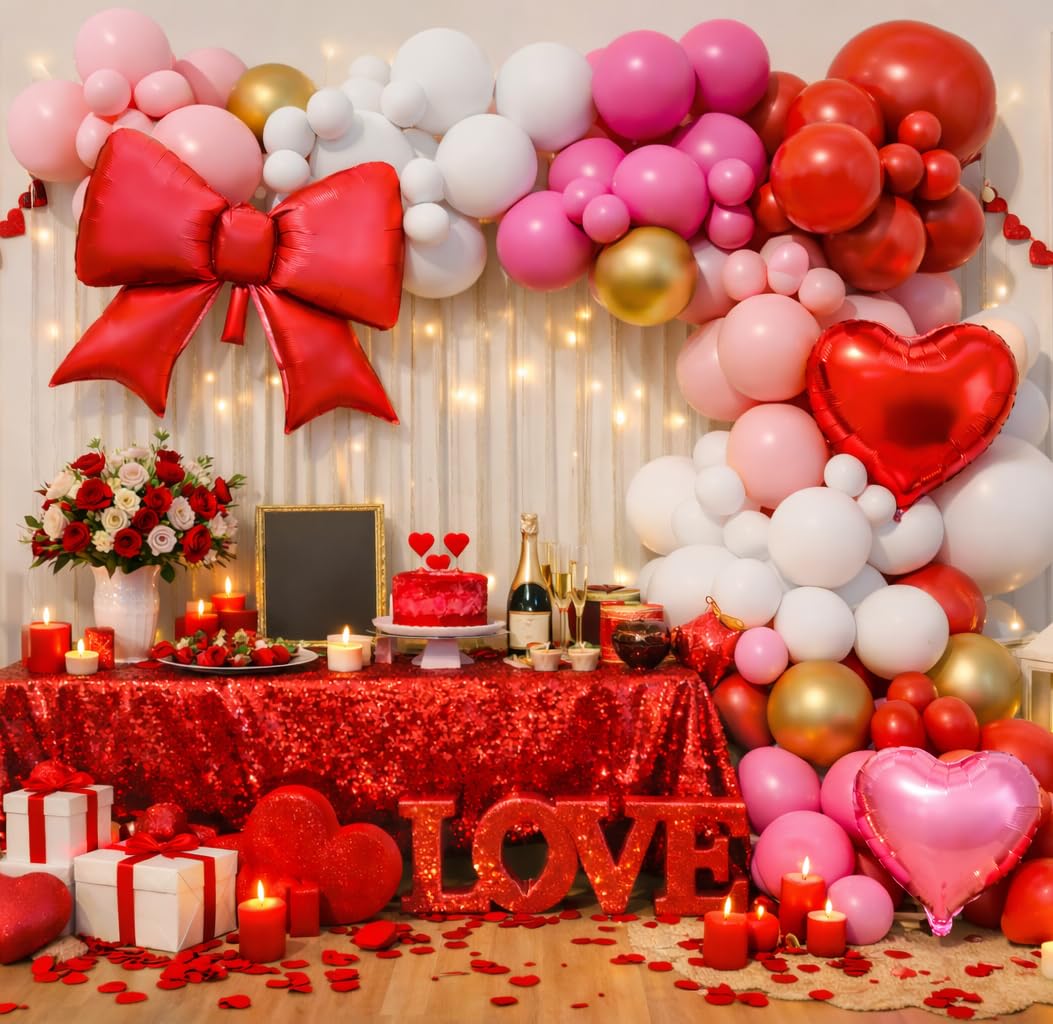 Beaumode Valentine’s arch kit setup showing romantic color palette for a flawless backdrop.