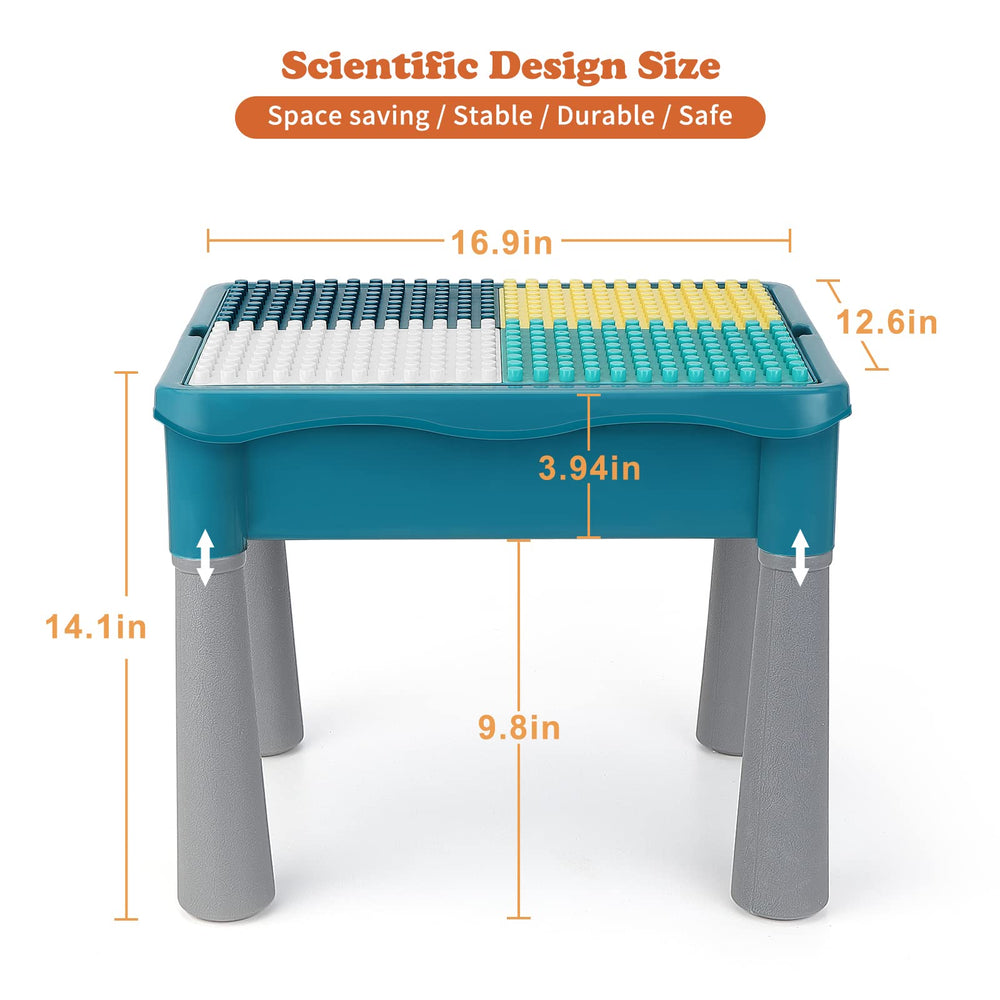 BEAURE table with convenient storage drawer keeping bricks organized