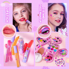 Beayuck lipstick and blush add color to pretend dress-up.