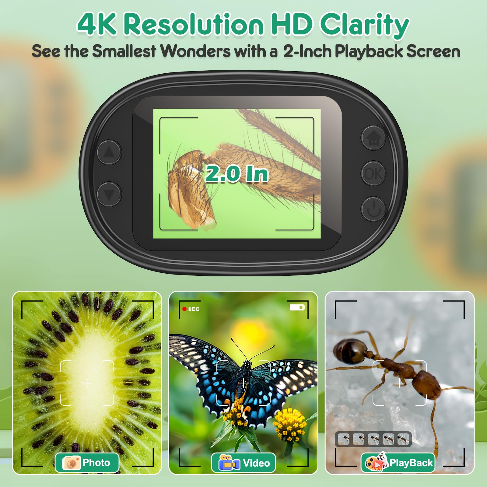 BEBANG 1000X pocket size microscope enables easy transport in backpacks or pockets