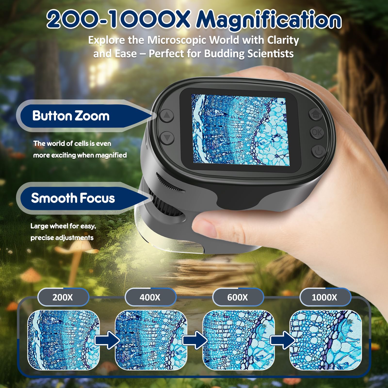 BEBANG compact pocket microscope size highlights portability for on-the-go learning