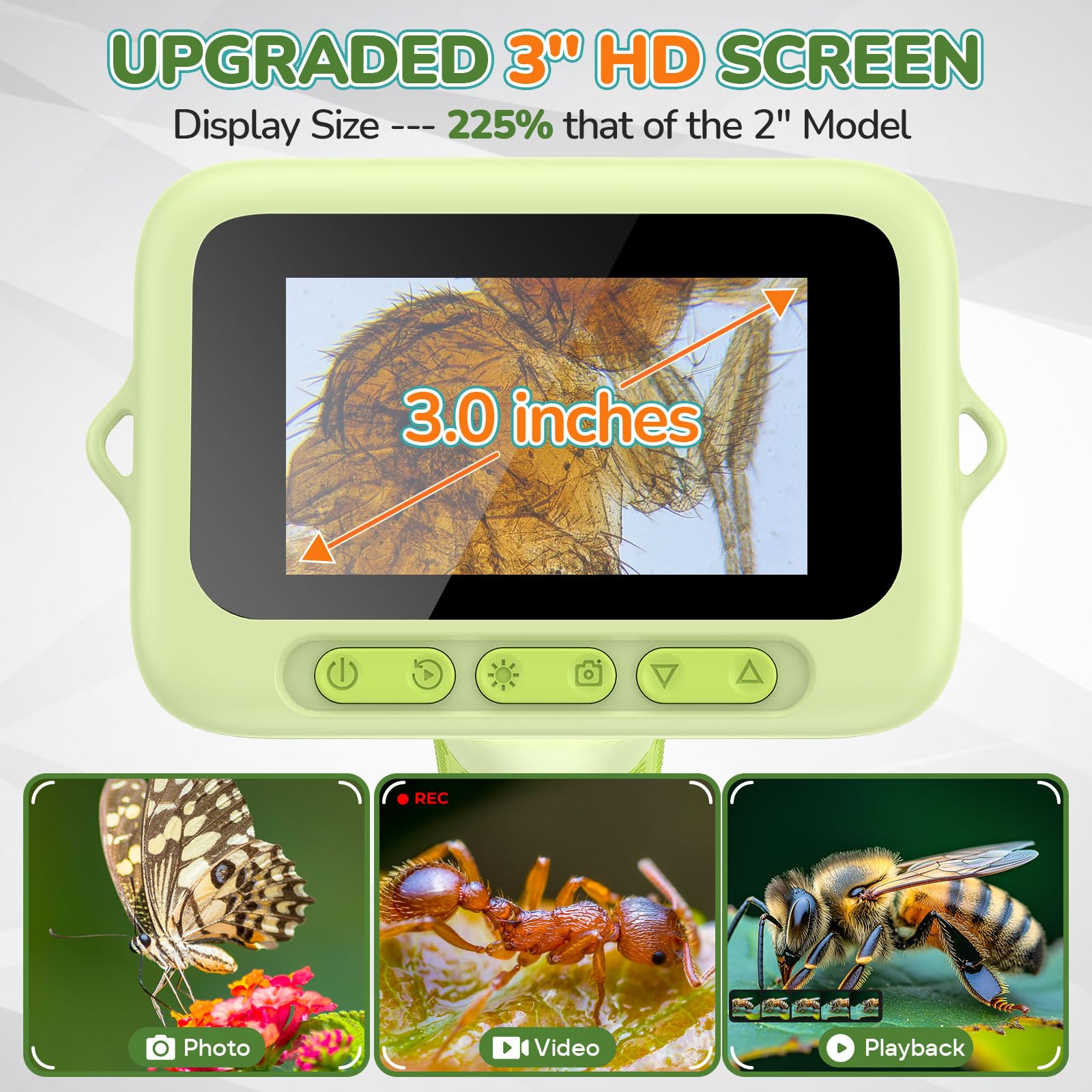 BEBANG kids microscope with 100X–1000X zoom for detailed study