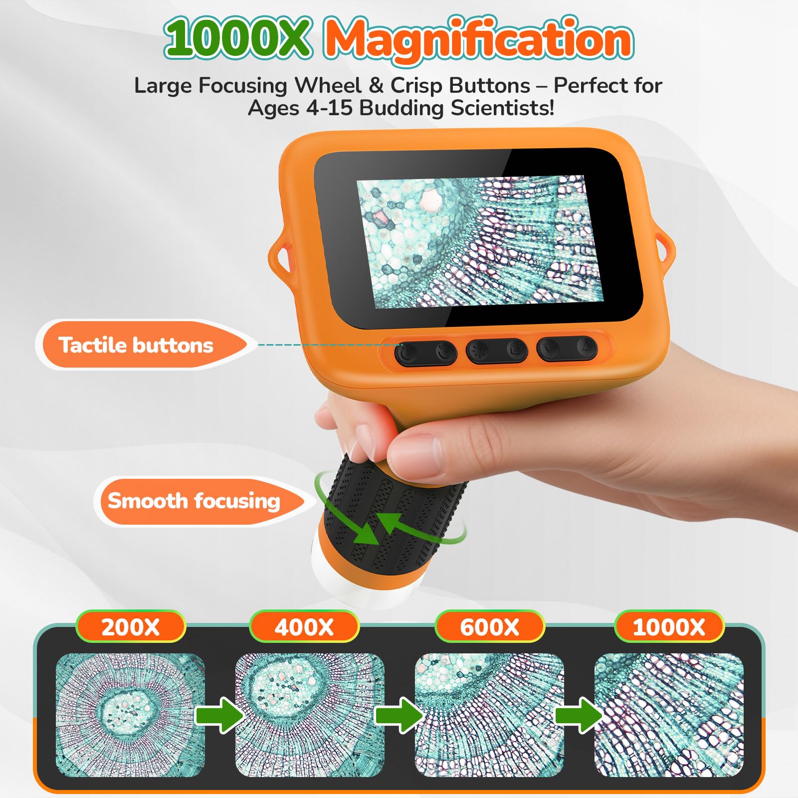 BEBANG eight-LED lighting provides clear images in any environment.