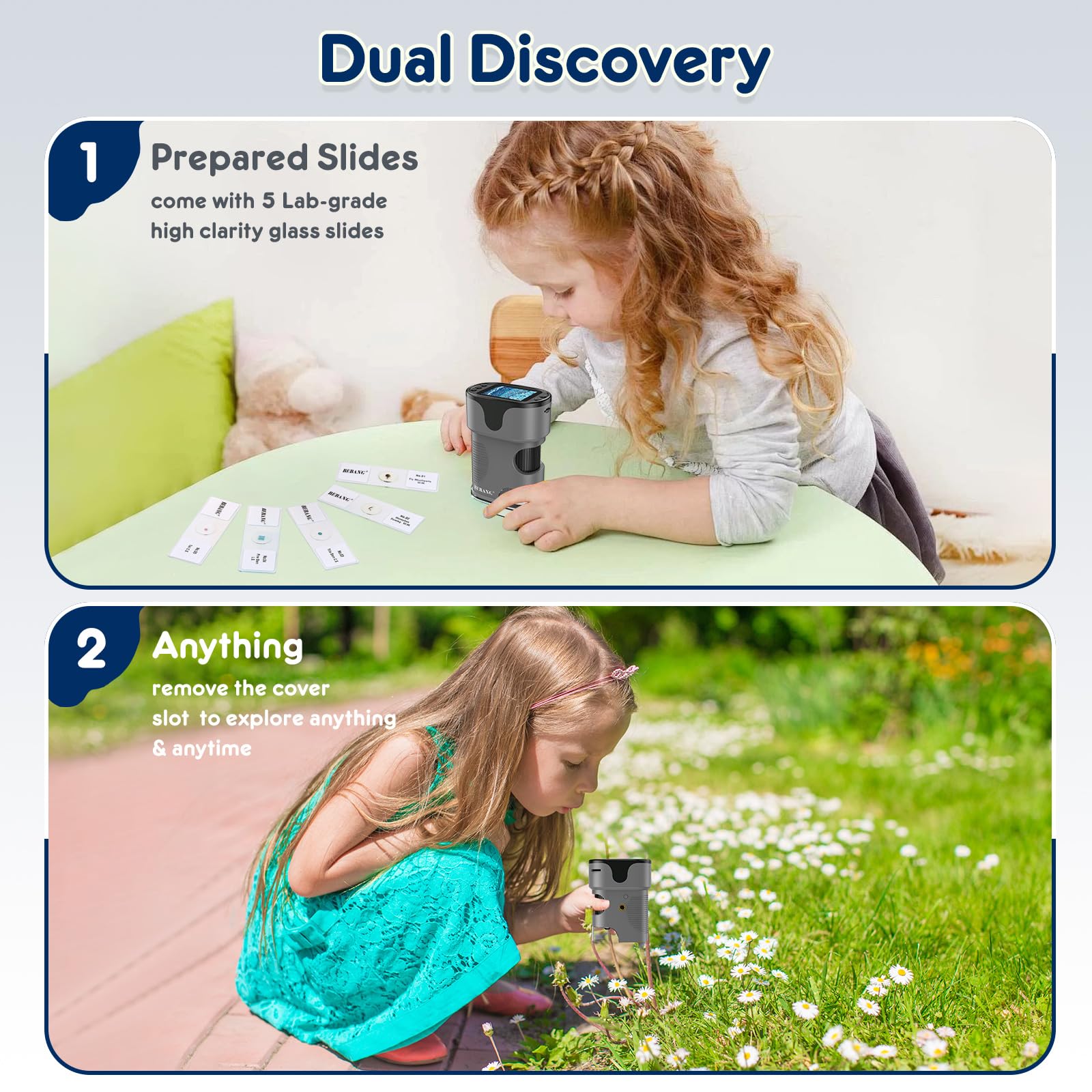 BEBANG prepared slides kit lets kids view slides with smooth pass-through