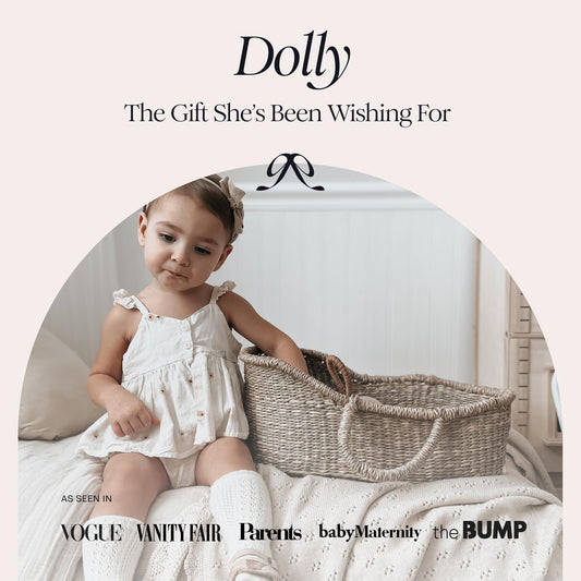 BEBE BASK handcrafted dolly basket with luxe mattress enhances doll comfort during play