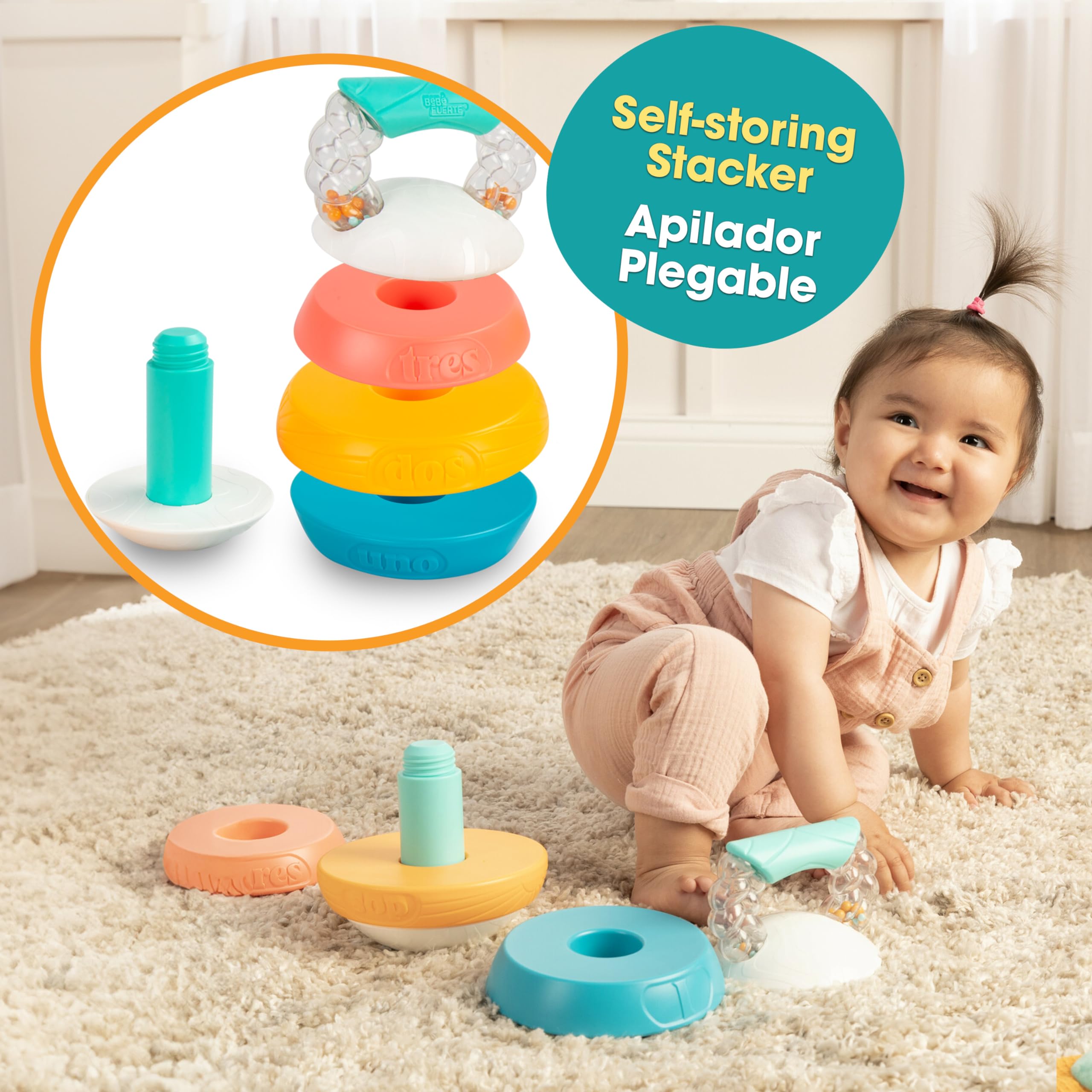 BEBÉ FUERTE Rings stack to develop fine motor and problem-solving skills