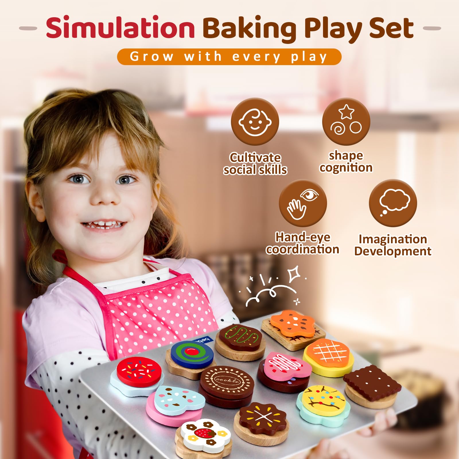 Beberolen baking tray with hook-and-loop keeps pieces secure during play