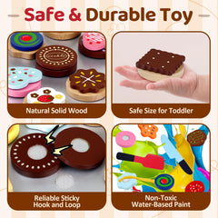 Beberolen cookie sheet organizes play food on a sturdy surface