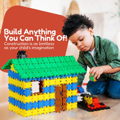 BEBLOX interlocking tiles in bright colors support early geometry and patterns.