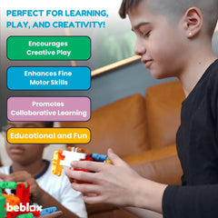 BEBLOX screen-free learning encourages curious kids to explore through construction