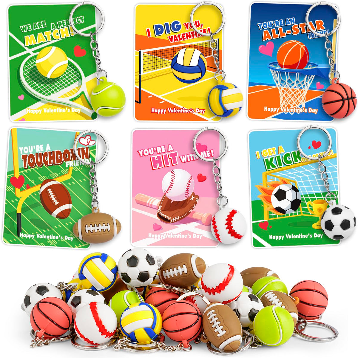 BebouToye 3D PVC sport ball keychain, durable and great for backpacks.