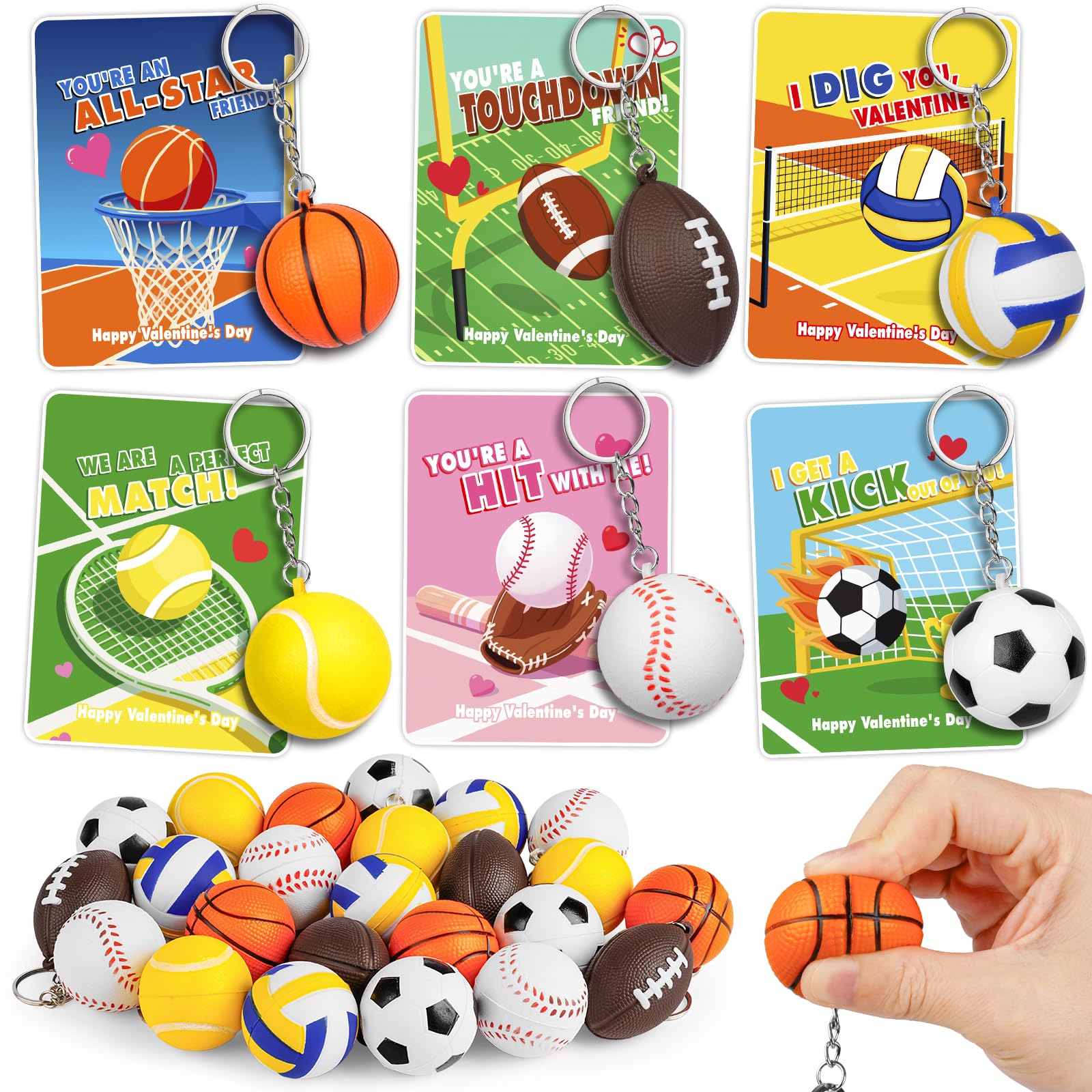 Beboutoye soccer stress ball keychain for kid-friendly stress relief and fun