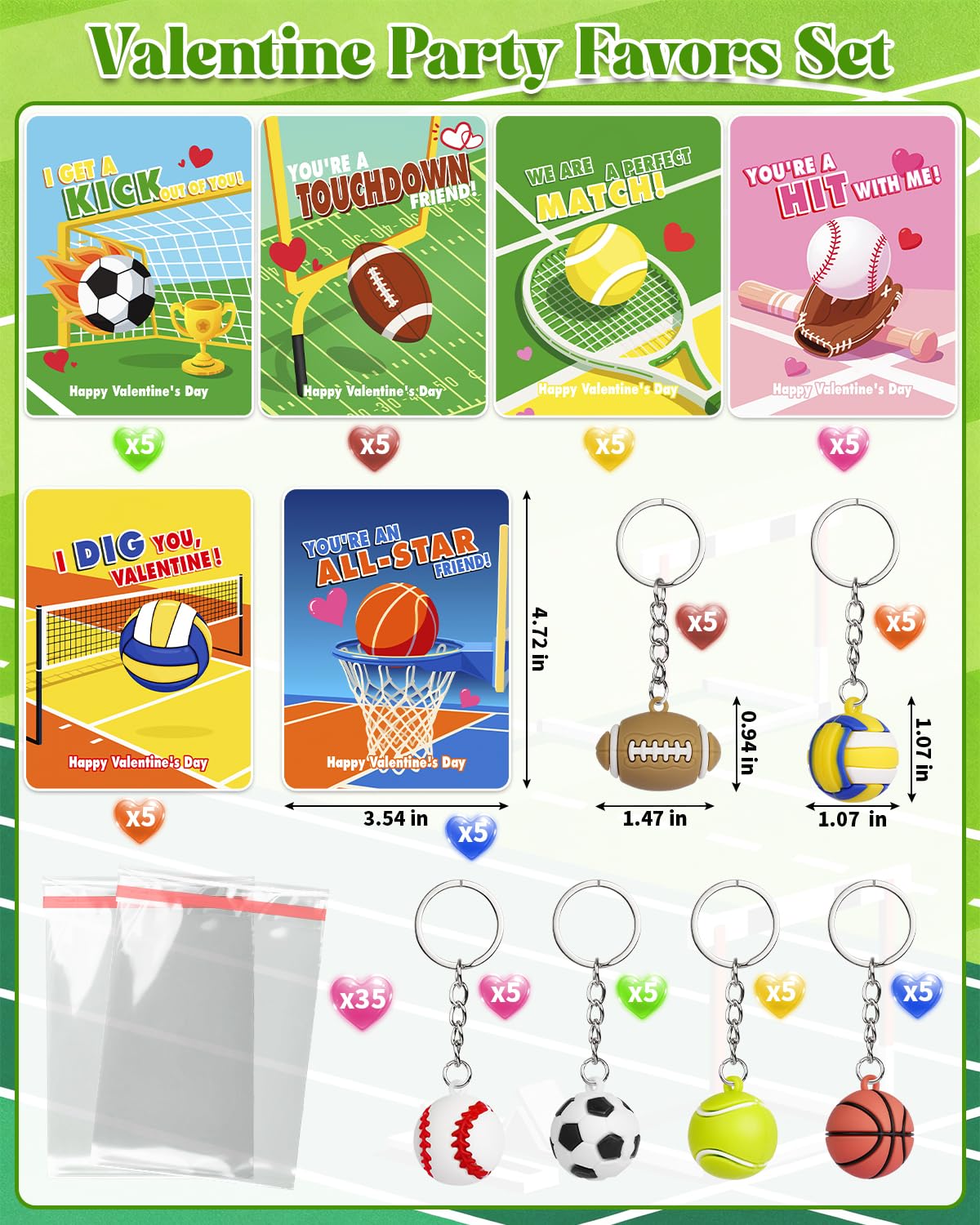 BebouToye writable sports cards, ideal for personalized Valentine messages.