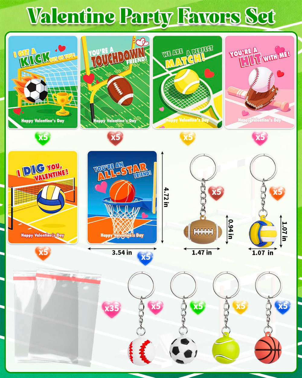BebouToye writable sports cards, ideal for personalized Valentine messages.