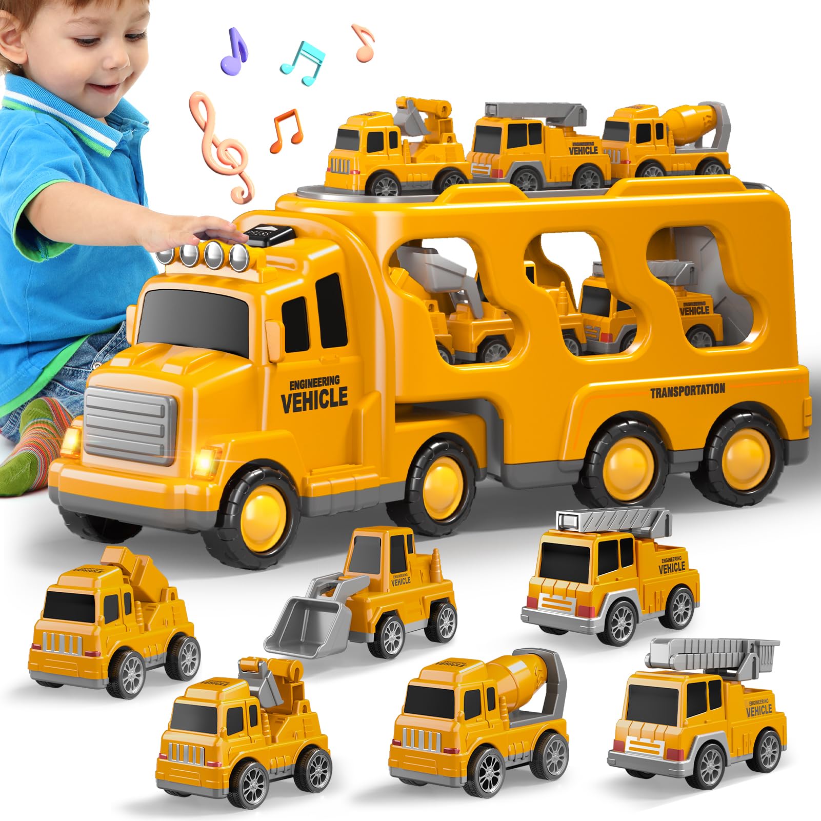 Beby Buty 7-in-1 transport truck with lights and sounds for engaging play