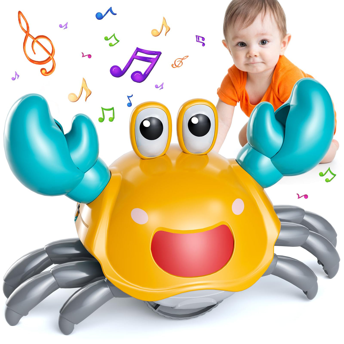 Beby Buty Crawling Crab Toy front view promotes early exploration and engagement.