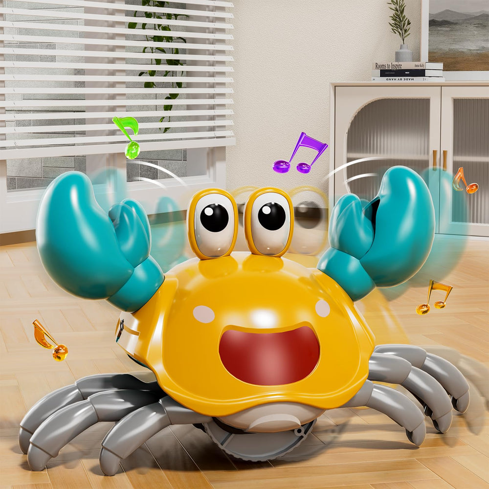 Beby Buty Crawling Crab Toy musical lights attract infants to crawl and explore.