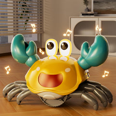 Beby Buty Crawling Crab Toy side walk demonstrates sideways movement for chasing play.
