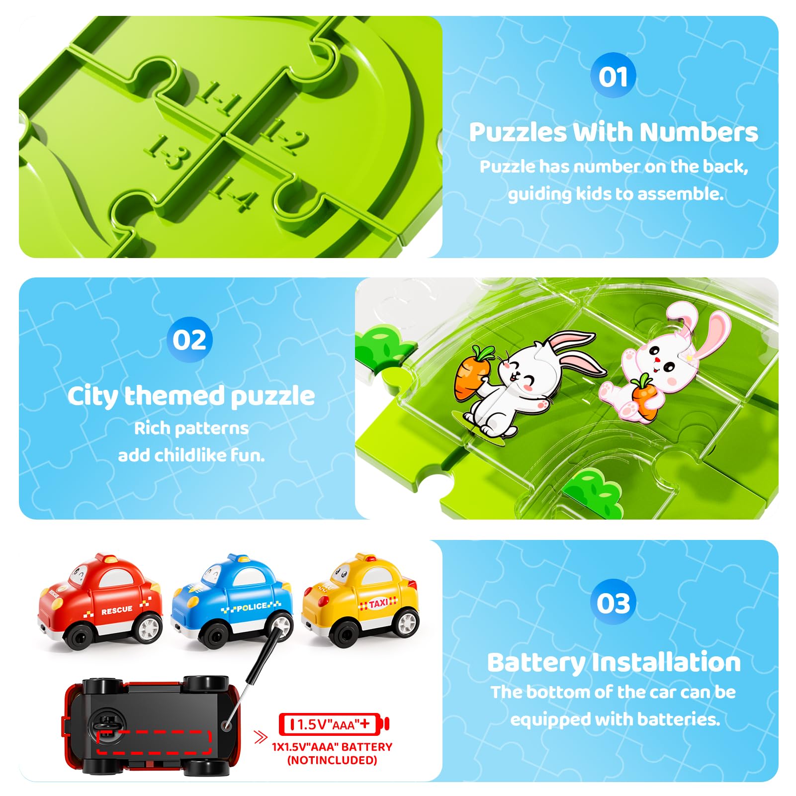 Beby Buty floor puzzle tracks foster planning and spatial awareness
